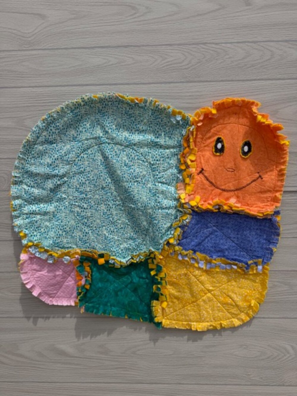 Homemade Small Multicolored Snail Rag Quilt